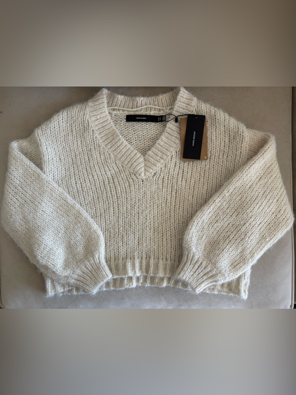 Vero Moda Cream Textured Knit Sweater